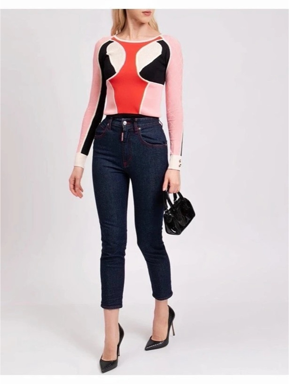 ELISABETTA FRANCHI Knitted Body Top IT40 UK8 US4